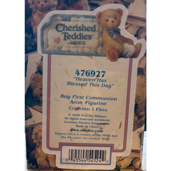 Cherished Teddies 476927 Heaven Boy First Communion Figurine 1999 Avon Enesco - Picture 2 of 5